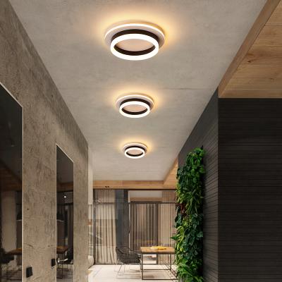 China Modern Home Hallway Flush Mount Led Round Indoor Ceiling Lamp Porch Balcony Light Fixture à venda