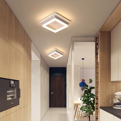 China Designer Lights Square Plate Outdoor Bedroom Lamp Mount Outdoor Corridor Lighting Led Roof Ceiling Fan Ceiling Lamp Iron LED Stripe à venda