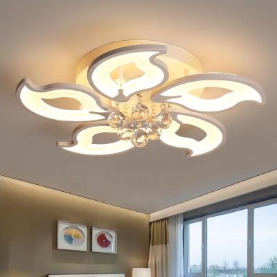 China Restaurant Fashionable Crystal Bedroom Hotel Home Shape Flower Shape Ceiling Light Outdoor Decorative Led Modern Chandelier Living Room Outdoor Mounted Chandelier à venda