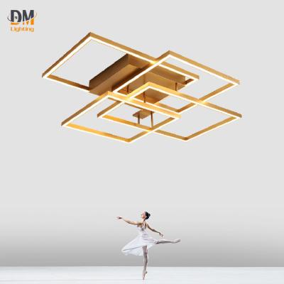 China Surface Mounted Project Golden Square Professional European Iron LED Manufacturer Modern Ceiling Lamp For Villa à venda