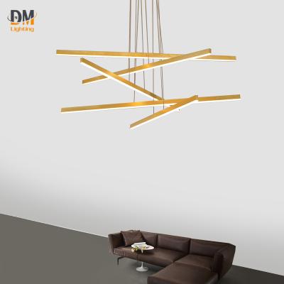 China Modern Minimalist Adjustable Recessed Ceiling LED Chandeliers Decorative Gold Pendant Light For Villa for sale