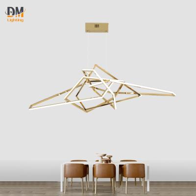 China Modern Stainless Steel Mirror Gold Led Lighting Project Chandelier Building Dollhouse Gabby Lamp Modern Pendant Lamp à venda