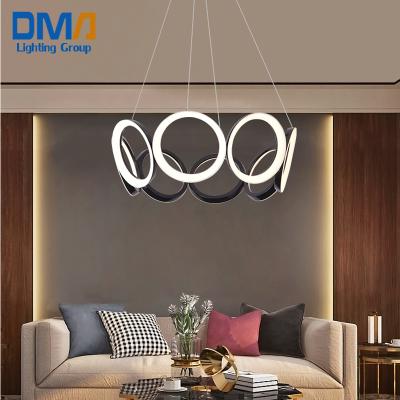 China Modern Modern Acrylic LED Lighting Circular Elegant Simplicity Hot Selling Stripe Ceiling Lamp Indoor Hotel, Living Room Champagne à venda