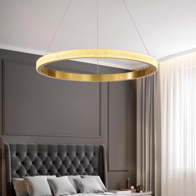 China Modern Luxury Crystal Rings Acrylic LED Pendant Light Hanging Chandelier Lighting Modern Decoration Lamp LED Stripe Hotel,Living Room à venda