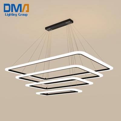 China Nordic Modern Luxury Lighting Industrial Pendant Light Large Chandelier Minimal Led Desk 80 Geometric Dining Rectangular for sale