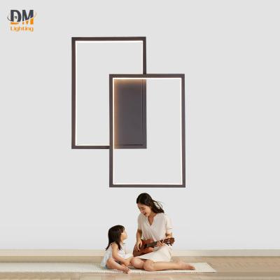 China Modern Led Light Double Square Home Staircase Wall Living Room Wall Lamp Popular Light Modern Fancy Home Decorations à venda