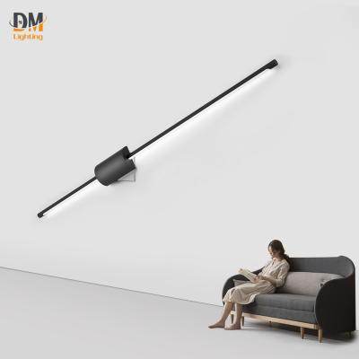 China Modern Modern LED Bedside Amazons Reading Nordic European Single Bedroom LED Wall Lamp Acrylic Stripe Strips Matt Black AC 85-265V à venda