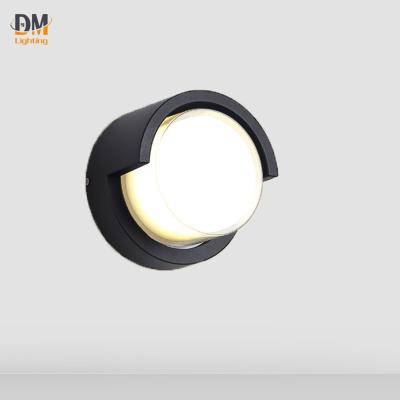 China Outdoor Yard Black Round Shape Cob Wallmount Lantern Wall Light For Garden Courtyard à venda