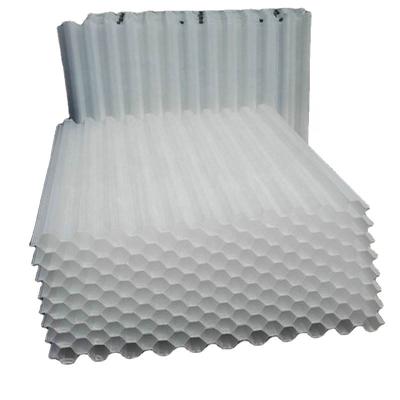 China food & Beverage Factory 60 ANGLE Hexagon Honeycomb PP Sloped Sheets Lamella Filter Plates Tube Settle for sale