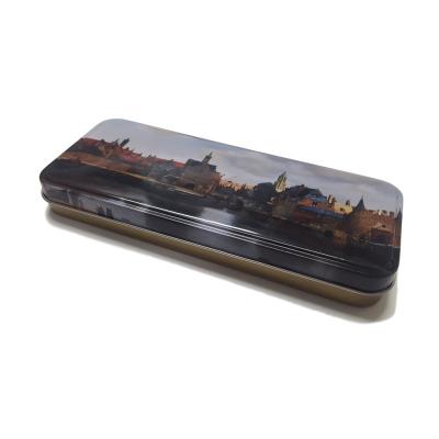 China Recyclable Rectangular Pencil Case/Custom Printed Metal Pencil Canister Box/Stationary Pencil Case Box for sale