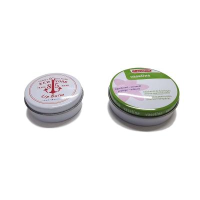 China Recyclable round cosmetic box/mini balm tin box/cosmetic jar cosmetic tin containers for sale