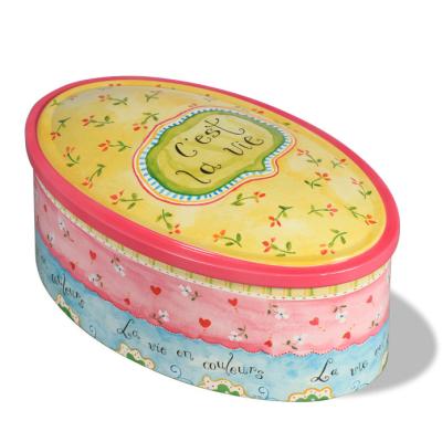 China Candy/chocolate/sweet oval shape candy tin box/chocolate tin box/sweet tin can for sale