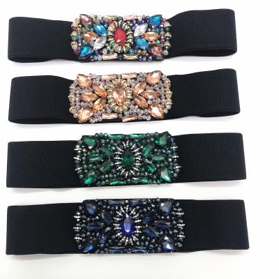 China Garment Accessories Shape Women's Stretchy Belt For Dresses Coat Overalls Coat Vintage Strap Elastic Waistband Wide Waistband Waistband for sale