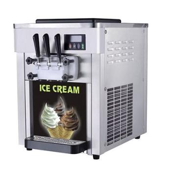 China Commercial Desktop Soft Ice Cream Making Machine Cone Three Head For Food Shop zu verkaufen