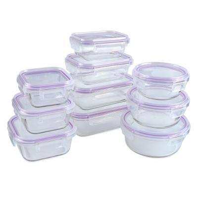 China KOREAN hot sale glass food container with airtight lids glass food container set for sale