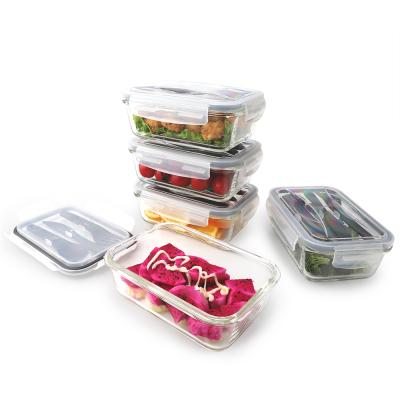 China Sustainable Hot Selling Food Container Set Glass Food Container Set Glass Meal Prep for sale