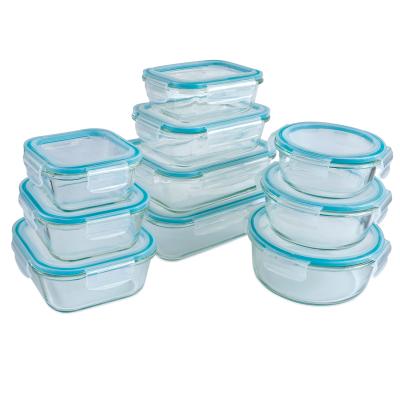 China 2020 10pcs Multifunctional Popular Glass Food Container Set Heat Resistant Lunch Box for sale