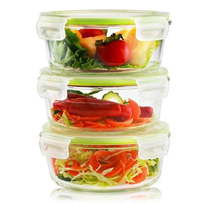 China Storage Food Round Airtight Food Containers With PP Lids Food Grade Storage Box for sale