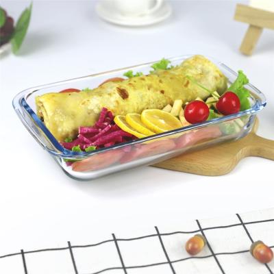 China Luxury Baking Dishes Lehe Glass Bakeware Set Oven Glass Bake Dish Set for sale