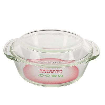 China Eco-friendly Eco-friendly Glass Cooking Clear Glass Casserole Pot Casserole Pot Cookware With Lid for sale