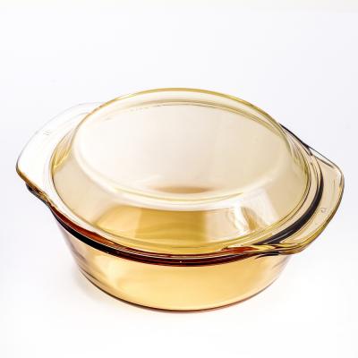 China Home Kitchen Amber Glass Cooking Pot With Clear Cookware +Cover Casserole Steamer Pot Sets for sale