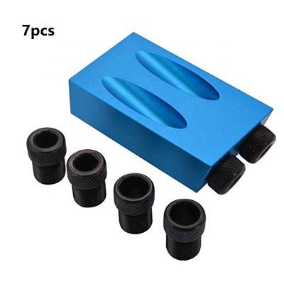 China Woodworking Tools Pocket Oblique Hole Marker Drill Bit 15 Degree Angle Drill Guide Set Hole Puncher Pocket Hole Jig WJGJ030108 for sale