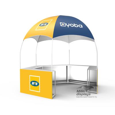 China Advertising 600D oxford fabric round dome tent, trade show round counter, iron kiosk for park and sports for sale