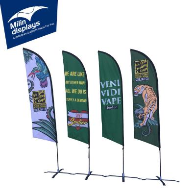 China Wind Polyester Environmental Friendly Bow / Blade / Rectangle Advertising Feather Outdoor Promotional Event Flag for sale