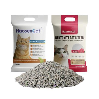 China Cat Litter White And Charcoal Viable Mixed Bentonite Cracked Sand for sale