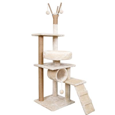 China 2022 Factory Good Quality Funny Sisal Scratch Post Cat Treehouse Funny Luxurious Tower Viable for sale