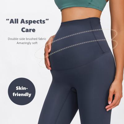 China 2021 New Design Breathable Logo Sports Custom High Waisted Yoga Fitness Stretch Tummy-Wrapped Fitness Leggings For Pregnant Women for sale