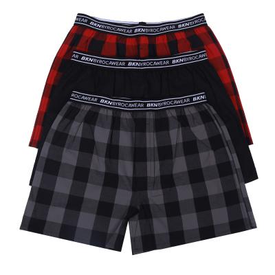 China Factory Sale Cotton Plaid Briefs 100% Elastic Brief Boxers 