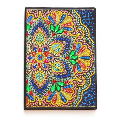 China Modern Colorful Flower 5D DIY Diamond Cross Stitch Office Sketchbook Round With Tool EmbroideryDiamond Painting Notebook for sale