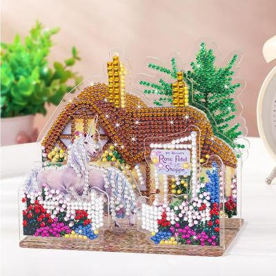 China Eco-friendly Colorful Tractor Brain Teaser Wooden Animal DIY Christmas Gift For Children 3D Micro-architecture Diamond Puzzle for sale