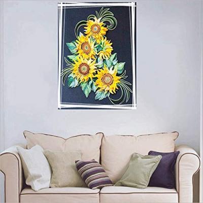 China Home Handmade Sunflower Diamond Painting Decorations.Gifts Kits for Adults,DIY 5D Round Full Drill Art for Wall DIY Canvas Painting Home Decor for sale