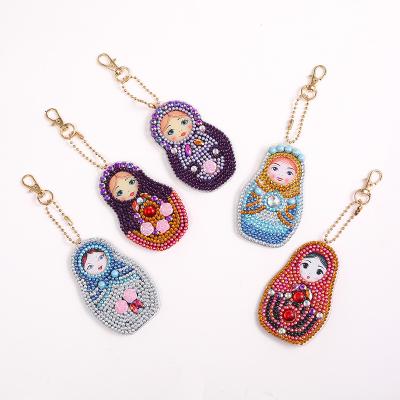 China Diy Customized Modern Diamond Painting Keychain Rhinestone Mosaic Making Kit 5d Diamond Painting Keychain Girls Cute for sale