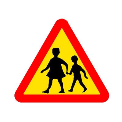 China Custom printed safety triangle road safety sign metal film warning reflective traffic sign post for sale