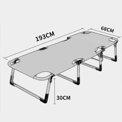 China (Size) Metal Single Sofa Bed Adjustable Outdoor Camping Lunch Break Portable Folding Bed for sale