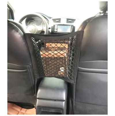 China Convenient Universal Double Layer Car Seat Pocket Storage Net Storage Net Bag Between Seats for sale