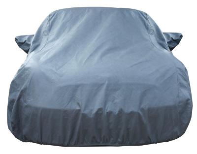 China Competitive PVC Waterproof and Nonwoven Gray Outdoor Fabric Universal Car Cover Waterproof and Sun Protection for sale