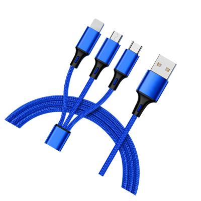 China Hot Selling MP3/MP4 Player 1.2M Short 3 in 1 USB Charger Cable for sale