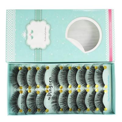 China Hot Selling 3D Mink Silk Eyelashes False Eyelashes Crisscross Eyelashes 100% Real Mink Eyelashes Handicraft 10 Pairs Factory Box for sale