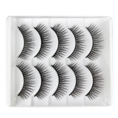 China Factory Long Sale Natural Various 3D 5 Pairs False Eyelashes Tapered Mink Fur False Eyelashes Handicraft Lashes Wholesale for sale