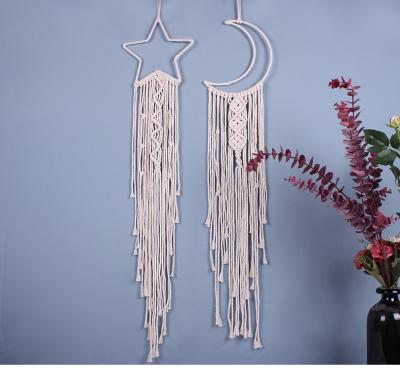 China Wholesale Woven Dream Wall Art Wall Hanging Dream Catcher of Europe Moon Catcher Macrame Tapestry for sale