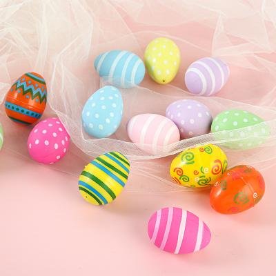 China Festival Decoration Handmade Painted Plastic Easter Eggs for Easter Festival Home Party Decorations for sale