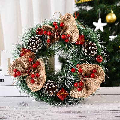 China PVC Factory Original Artificial Christmas Wreath Collection Decorative Wreaths Christmas Decorations for sale