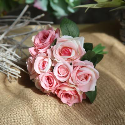 China New style PVC wedding flower cake decoration artificial flowers rose with high quality for sale