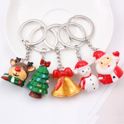 China Promotion Gift Creative Resin Key Chain Creative Christmas Decor Santa Claus Snowman Key Chain Key Chain Customized Hot Selling for sale