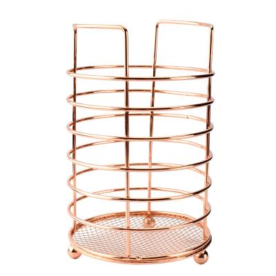 China Traditional Utensil Cart Basket Holder Cutlery Drainer Utensil Container Kitchen Chopsticks Holder - Rose Golden for sale