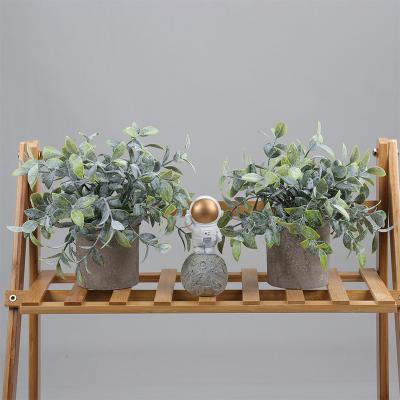 China Contemporary Best Selling Small Potted Artificial Eucalyptus Plants Artificial Flower Nordic Green Plant For Home Decor for sale